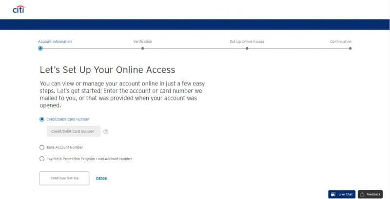 Citi Credit Card Registration