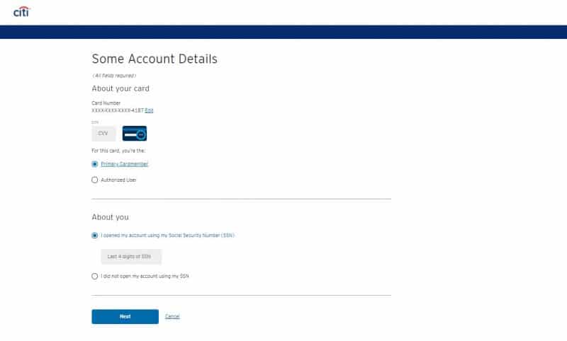 Citi Credit Card Registration1